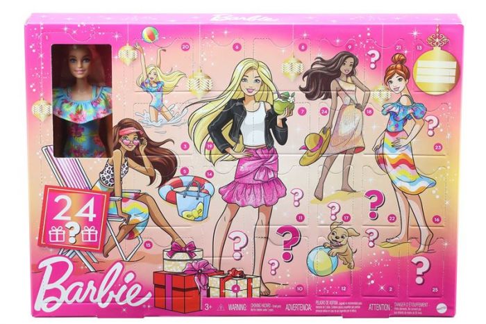 Barbie Day to Night Julekalender - med dukke, klær og tilbehør 