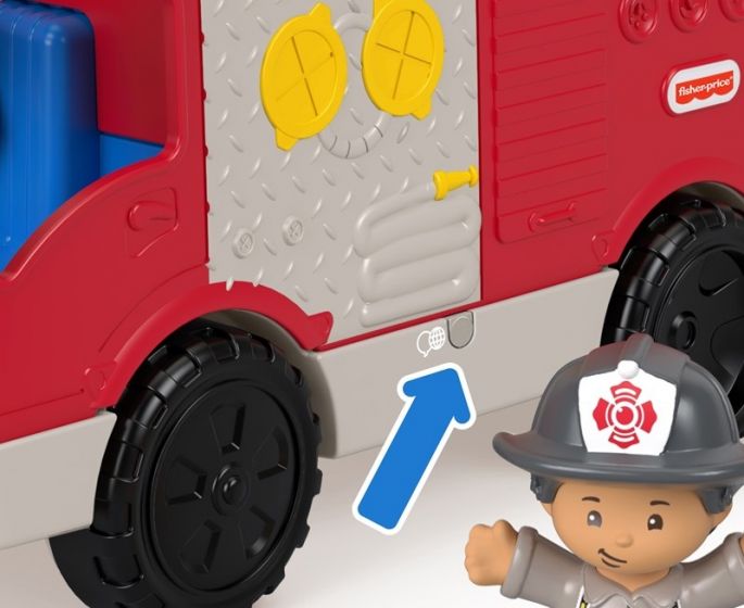 Fisher Price Little People Helping Others Fire Truck - interaktiv brannbil med 2 figurer - norsk språk