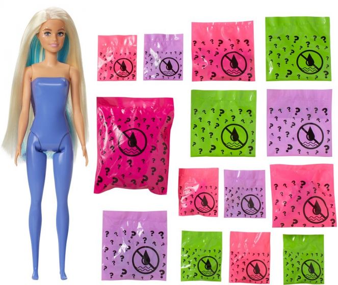 Barbie Ultimate Color Reveal dukke med 1 kjæledyr - 25 overraskelser - Fe-tema