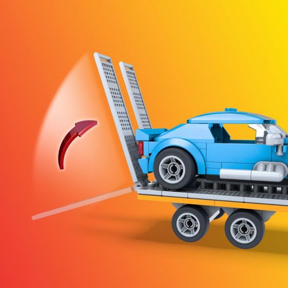 Hot Wheels Mega Construx Twinduction Hauler Pack - lastbil med släp och bil
