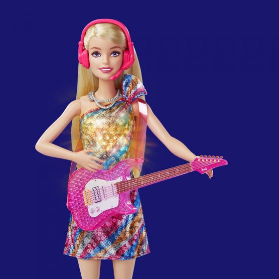 Barbie Big City Big Dreams  - Malibu dukke med gitar og mikrofon - lyd og lys 