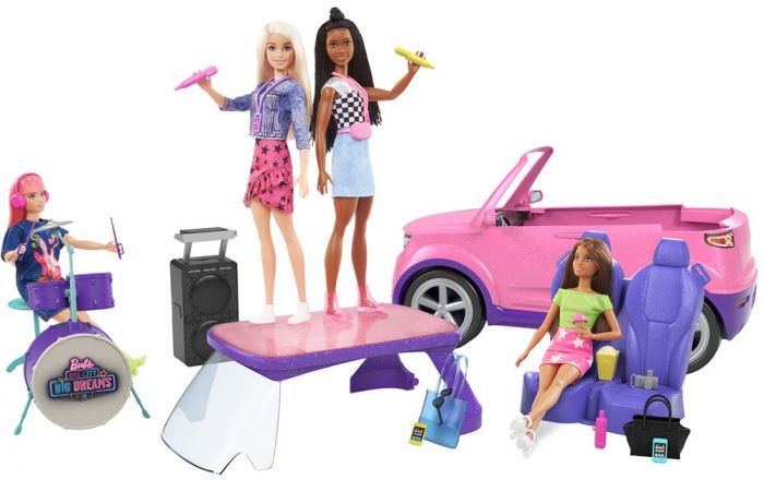 Barbie Big City Big Dreams bil - transformerende bil med musikkutstyr 