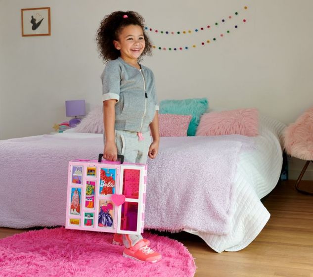 Barbie Fold and Go Dream Closet - 2 etasjer - med stol, kleshengere og flere antrekk