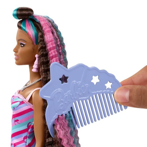 Barbie Totally Hair Doll - dukke med sommerfugl-tema og 21 cm lang hår - 15 tilbehør