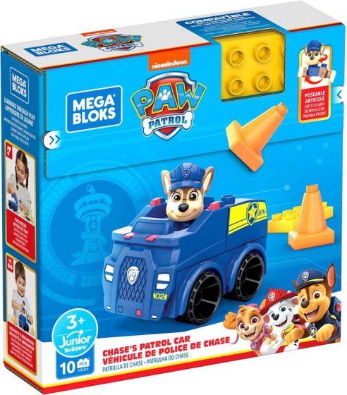 Mega Bloks PAW Patrol Chase's Patroler - polisbil och hund - 10 byggklossar