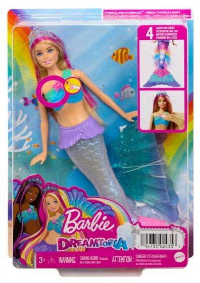 Barbie Dreamtopia Twinkle Lights Mermaid - sjöjungfrudocka med lysande fena