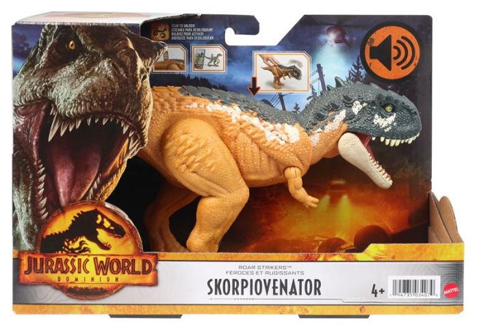 Jurassic World Dominion Roar Strikers Skorpiovenator - interaktiv dinosaur med lyd og bevegelse - 33 cm