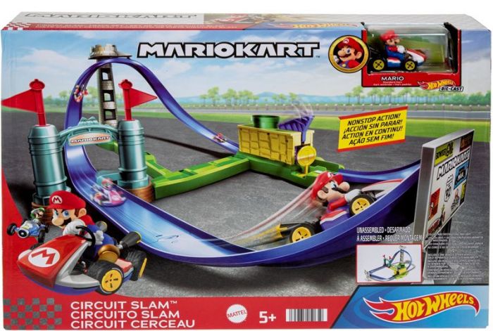 Hot Wheels Mario Kart Circuit Slam Track Set - bilbane med bil