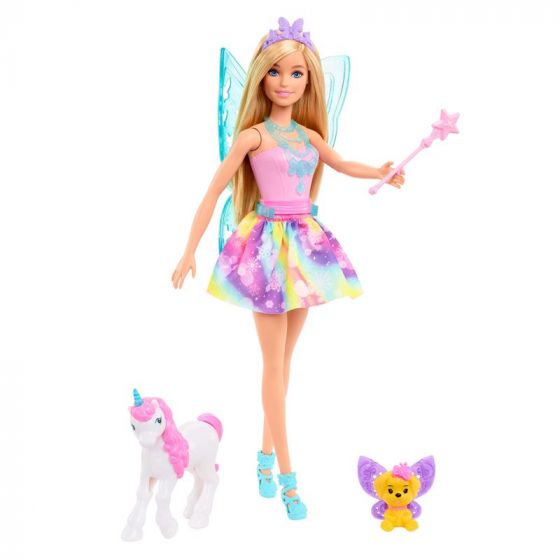 Barbie Dreamtopia Winter Fairytale Surprise julekalender med dukke, klær og tilbehør - fra 3 år