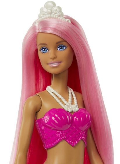 Barbie Dreamtopia sjöjungfrudocka med rosa hår - rosa och gul stjärtfena
