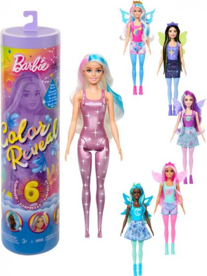 Barbie Color Reveal Rainbow Galaxy docka med 6 överraskningar