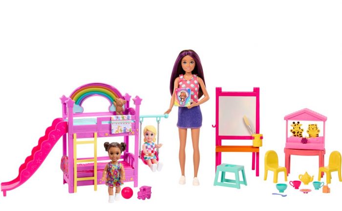 Barbie Skipper First Jobs barnevakt lekesett med 3 dukker og masse tilbehør