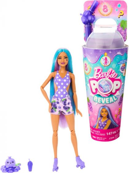 Barbie Pop Reveal dukke med 8 overraskelser - Grape Fizz