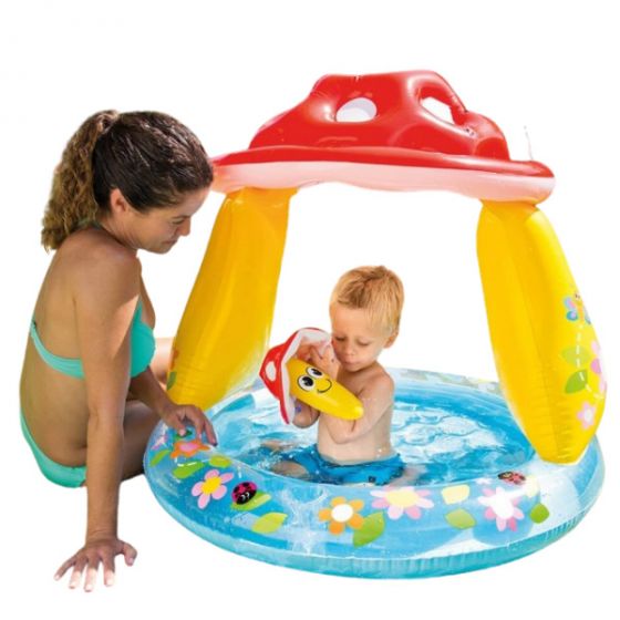 Intex Mushroom Baby Pool - oppblåsbart soppformet babybasseng med tak - 45 liter