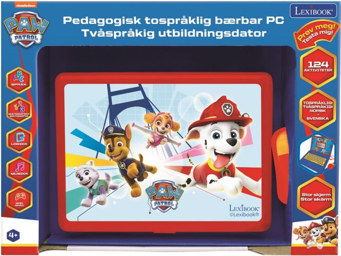 Lexibook PAW Patrol pedagogisk laptop til barn med over 120 aktiviteter - Norsk/Svensk versjon