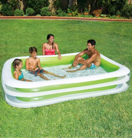 Summer Waves Pool - deluxe oppusteligt familiebassin - 262 x 175 x 46 cm