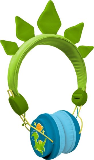 Dino Space hodetelefoner til barn - grønn med dinosaur