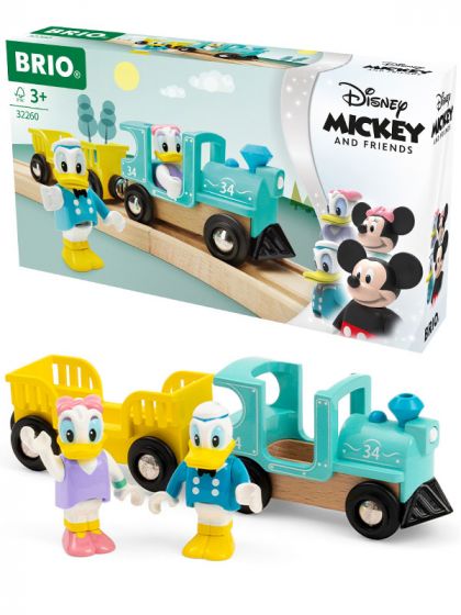 BRIO Disney Mikke og venner - lokomotiv med vogn og figurer - Donald og Dolly Duck 32260