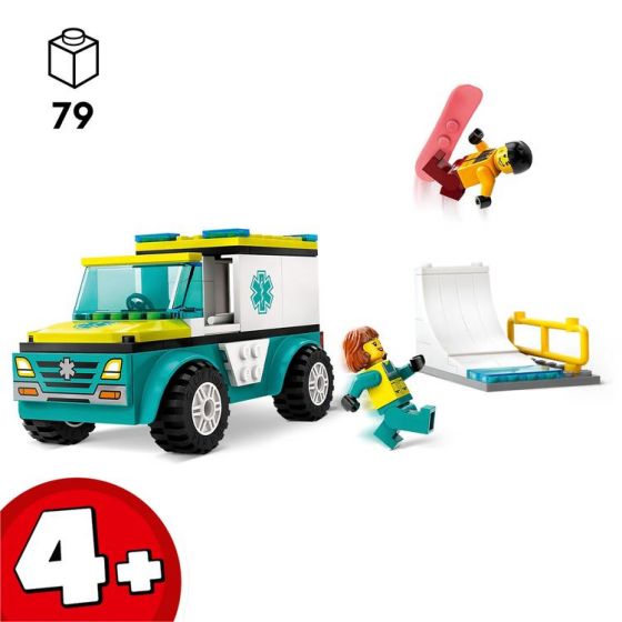 LEGO City Great Vehicles 60403 Ambulanse og snøbrettkjører