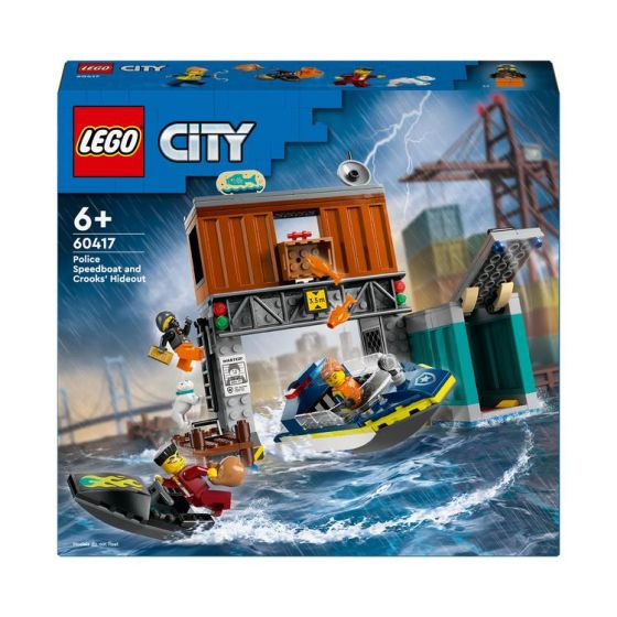 LEGO City Police 60417 Politiets speedbåt og skurkenes skjulested