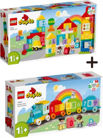 LEGO DUPLO Pakke: Alfabetbyen 10935 + Talltog 10954