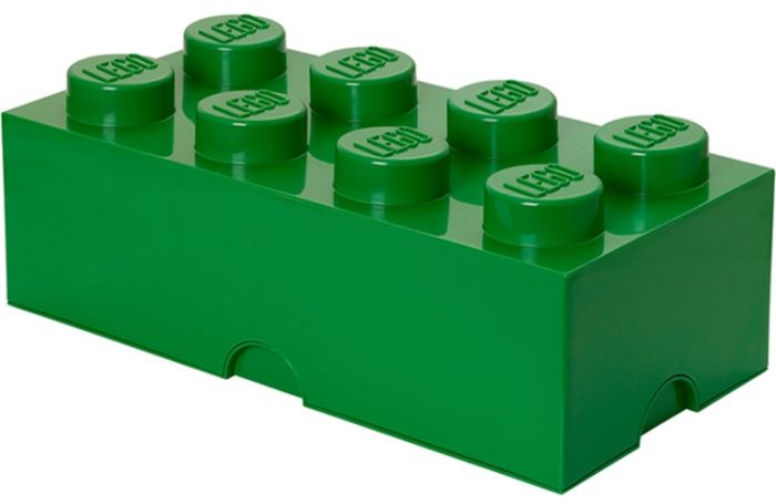 LEGO Storage Brick 8 - opbevaringsklods med låg - 50 x 25 cm - Dark Green
