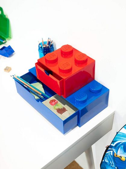 LEGO Storage Desk Drawer 8 brick - förvaring med 1 låda - 32 x 16 cm - Bright Red