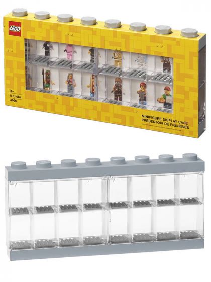 LEGO Storage display case till 16 minifigurer - medium stone grey 