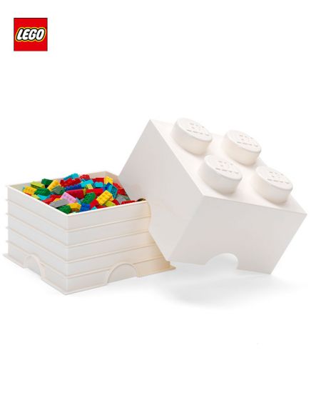 LEGO Storage Brick 4 - förvaringslåda med lock - White