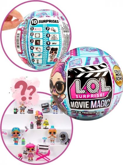 LOL Surprise Movie Magic dukke i ball - filmstjerne med 10 overraskelser 