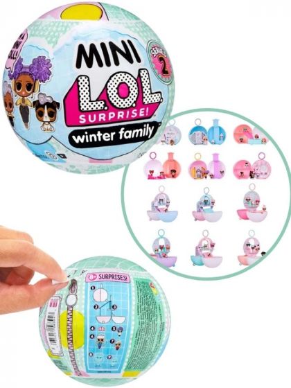 LOL Surprise Mini Winter Family - 2 minidukker og 1 kjæledyr med 8 overraskelser