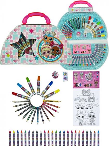 LOL Surprise Målarlåda med färgpennor, tuschpennor, klistermärken och mer - 51 delar