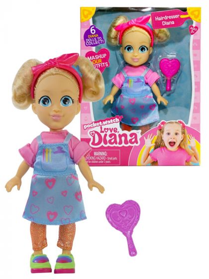 Love Diana Hairdresser Diana - frisørdukke med bevegelige ledd - 15 cm