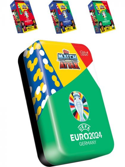UEFA Euro 2024 metallbox med fotbollskort