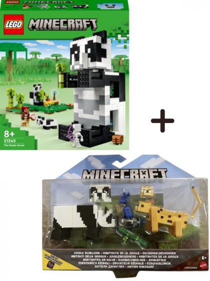 Minecraft Pakke: LEGO Pandahuset 21245 + Jungle Dwellers figursett med 2 figurer