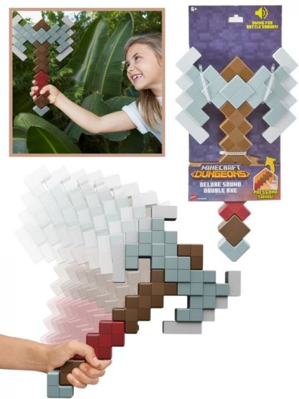 Minecraft Sound Foam Battle Role Play - Dungeons Double Axe - med lyd