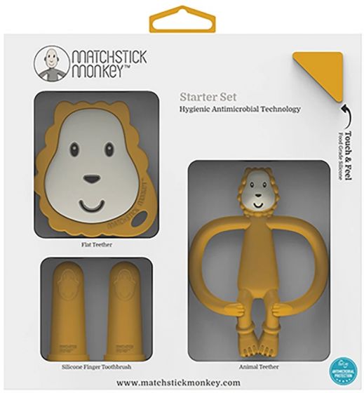 Matchstick Monkey Starter Set bitleksaker - gult lejon