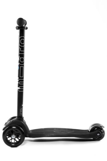 Micro Maxi Black T-bar sparkcykel med tre hjul - 5-12 år - svart