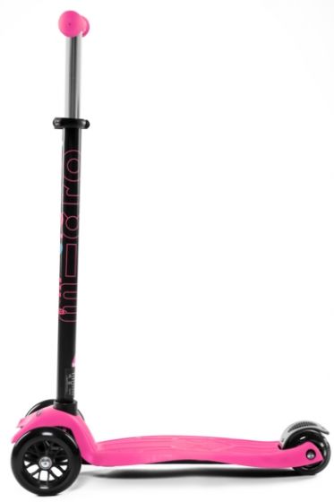 Micro Maxi Shocking Pink T-bar - sparkesykkel med 3 hjul - 5-12 år