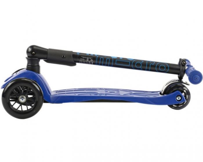 Micro Maxi Classic Foldable blå sparkesykkel med 3 hjul - 5-12 år - tåler opp til 50 kg