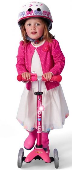 Micro Mini Deluxe Pink sparkesykkel med tre hjul - 2-5 år - tåler opptil 50 kg