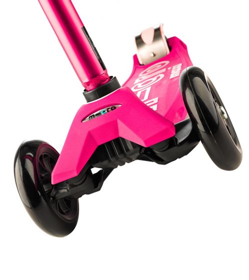 Micro Maxi Deluxe Pink - sparkesykkel med 3 hjul til barn 5-12 år - tåler opptil 50 kg