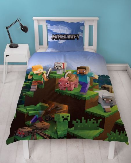Minecraft sengesett i 100% bomull - 140x200 cm