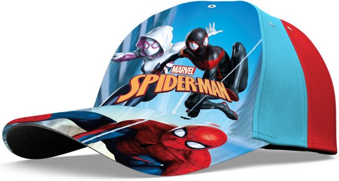 SpiderMan keps i bomull - turkos och röd - 52cm
