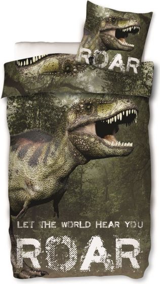 Dinosaur sengesett i bomull med T-rex - 140x200 cm