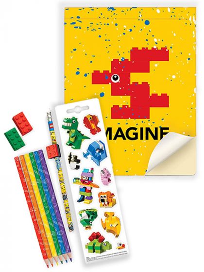 LEGO Stationery skrivset med skissblock, pennor och minifigur