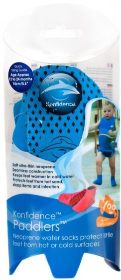 Konfidence Paddlers - Blå badskor till barn - 1-2 år