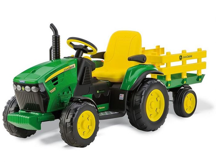 Peg Perego John Deere 12V elektrisk traktor för barn - med släp 
