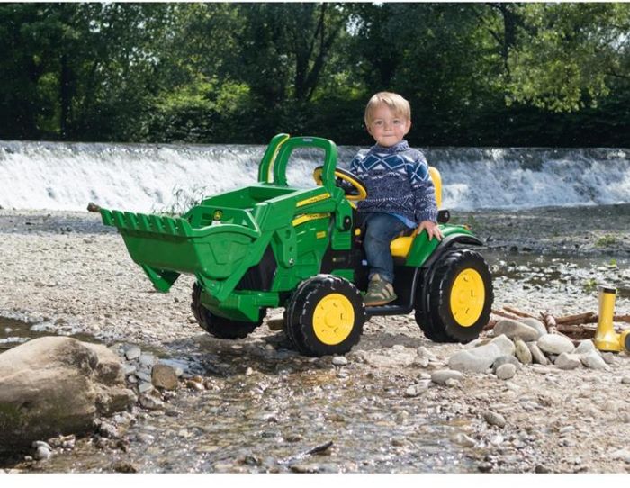 Peg Perego John Deere 12V elektrisk traktor for barn - med skuffe