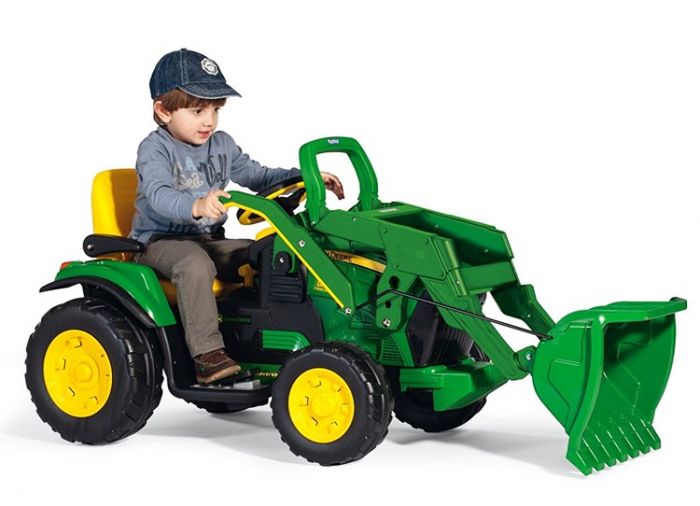 Peg Perego John Deere elektrisk traktor för barn med skopa - 12V